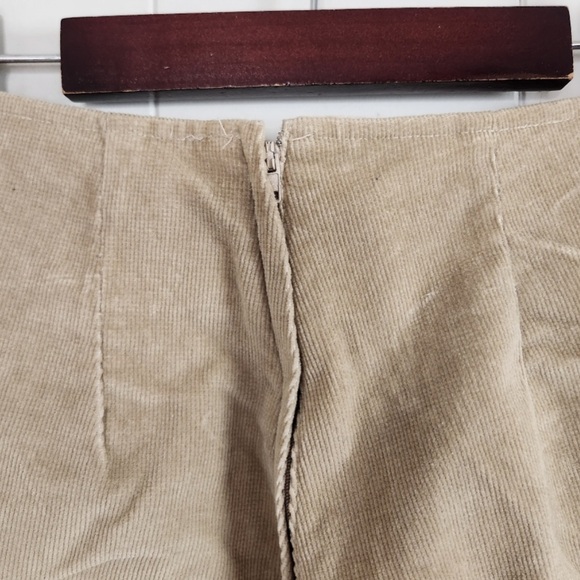 Vintage Y2K Low Rise Corduroy Pants Flare Beige 2000s Featival Boho Bohemian - Picture 4 of 6